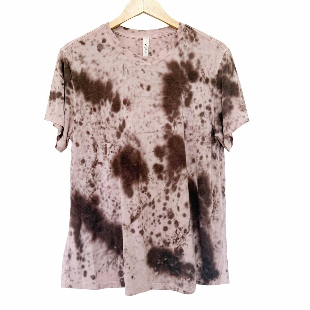 Lululemon All Yours T Shirt Marble Dye Silky French Press Sz 6